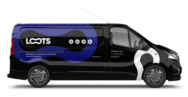 De bedrijfsbus van Loots Cleaning